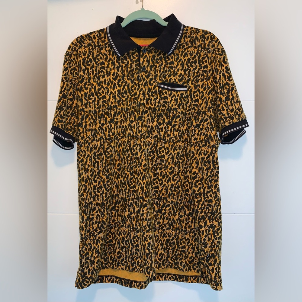 Supreme Leopard Animal Print Men’s Polo Shirt Large AUTHENTIC